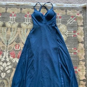 Azazie Davis A-line Pleated Chiffon Floor-length dress.